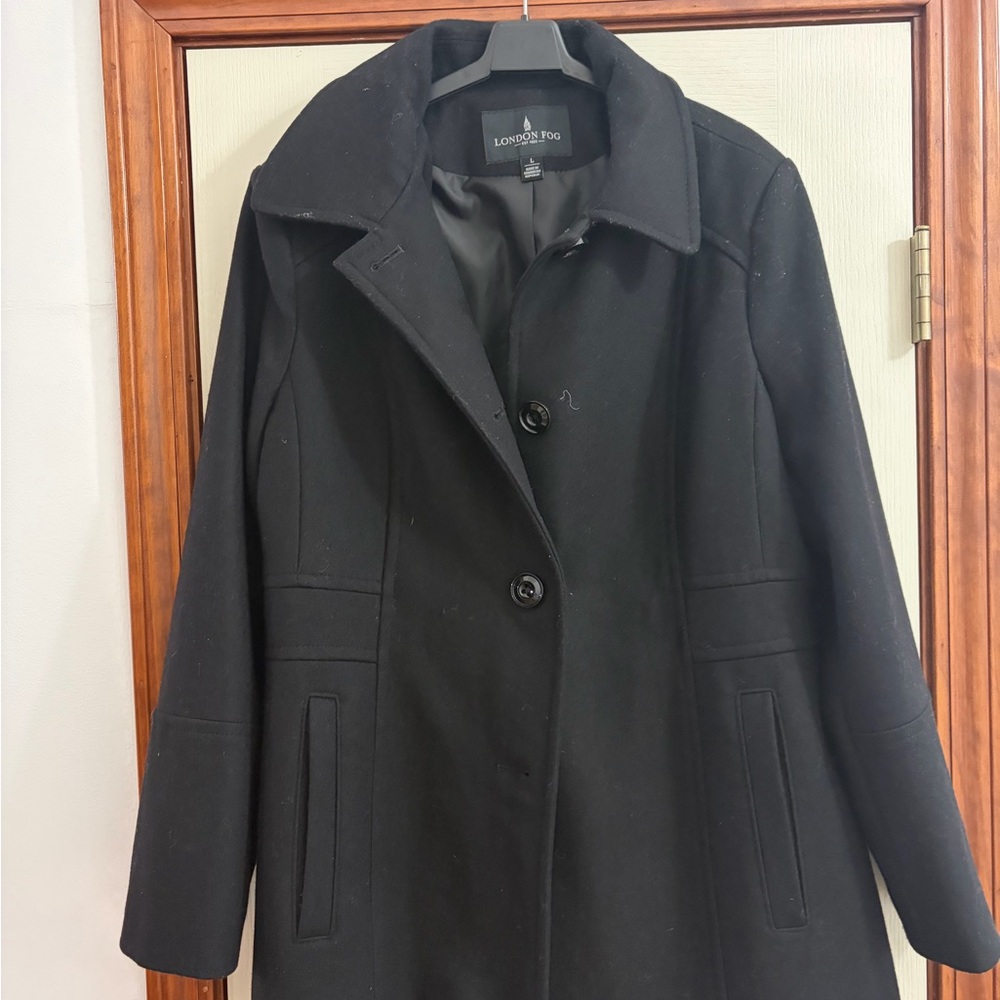 London Fog Black Pea Coat